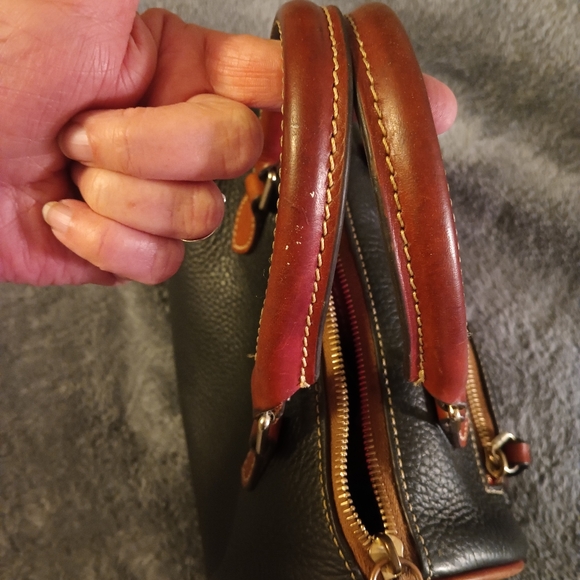 Dooney & Bourke Black and Brown Leather Satchel - Picture 6 of 12